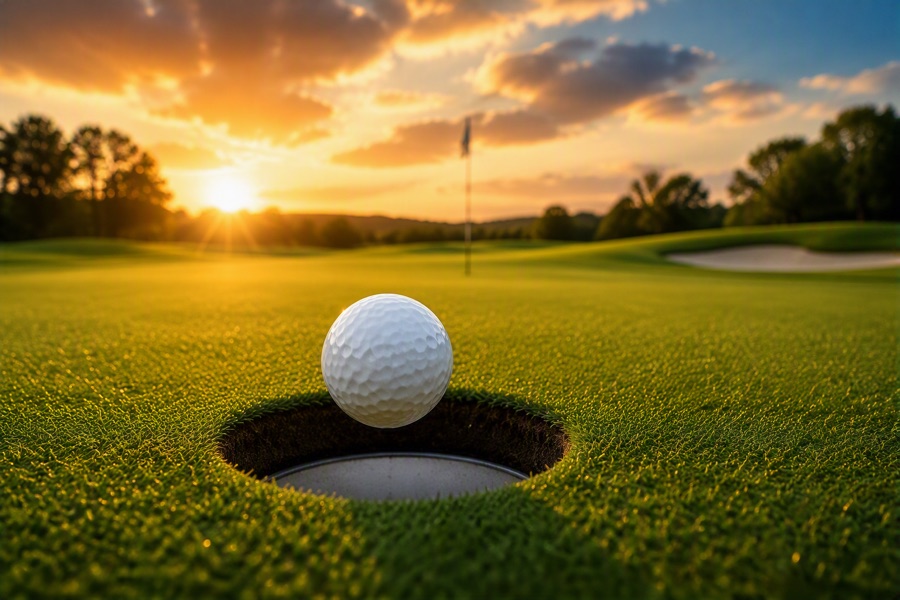 Golf ball on the green